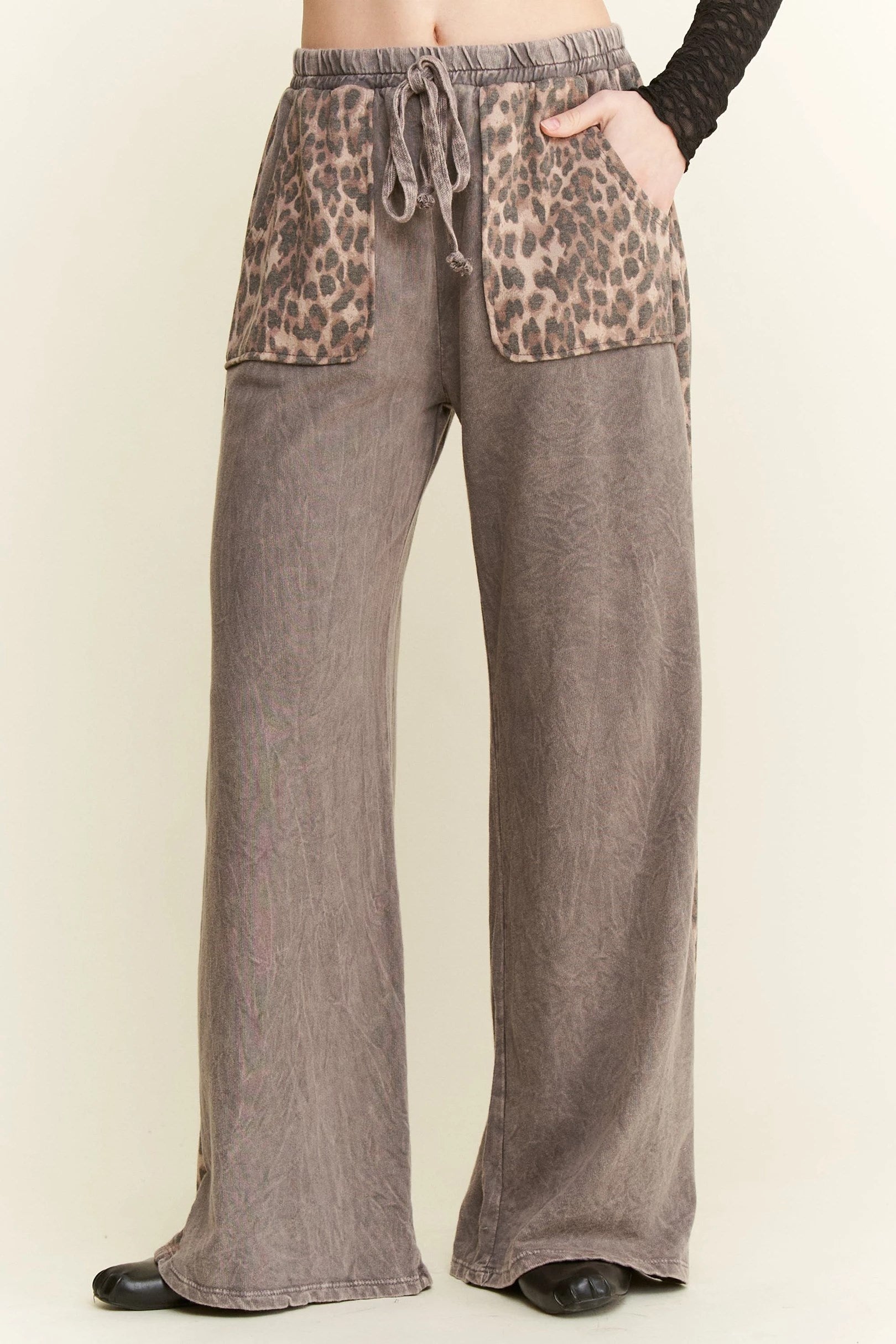 JHer Mineral Washed Leopard animal Print
