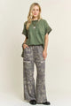 Jher Olive washed terry Camo Pants