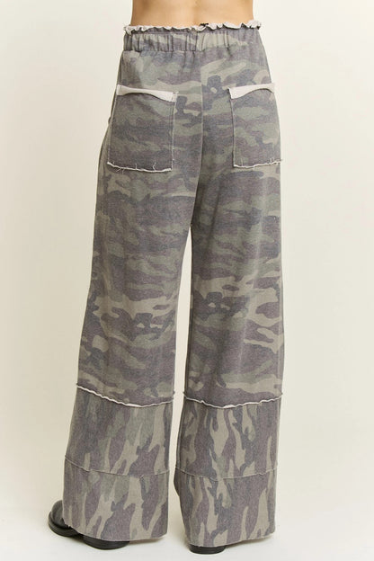Jher Olive washed terry Camo Pants