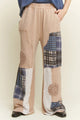 JHer Mineral Washed Plaid Patched Doily Pants