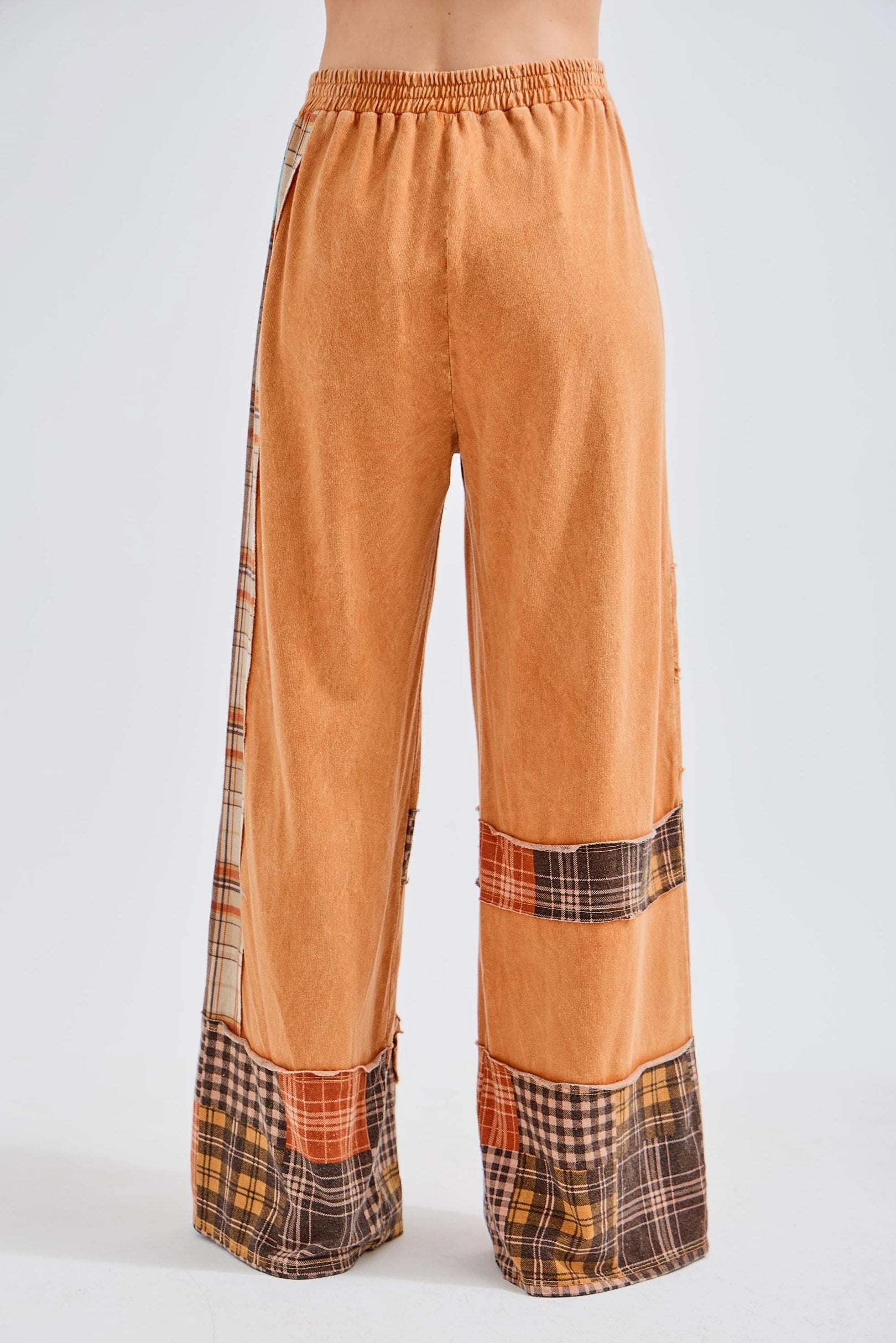 J.Her Mineral Washed Plaid Daisy Pants