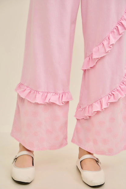 Jher Mineral Washed Boho Polkadot Ruffle Pants