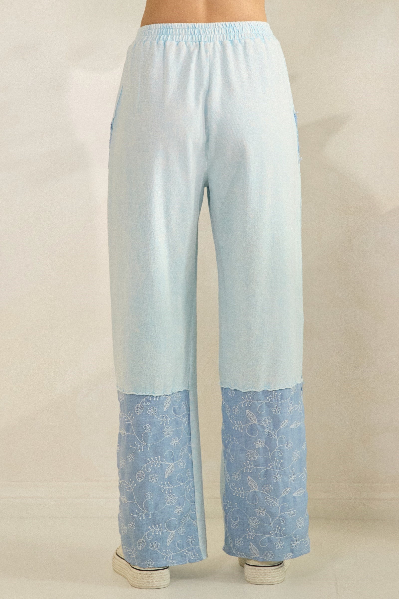 Jher Mineral Washed Floral Denim Pants – Felecia Bella