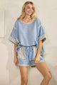 Jher Oversized Reverse Contrast Banded Top