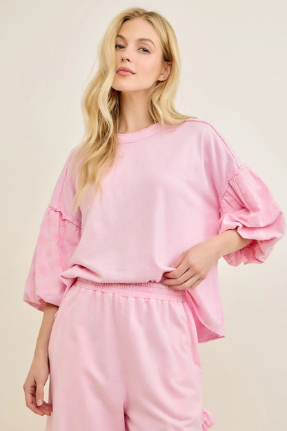 Jher Polka Dot Balloon Puff Top