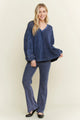 J.Her Mineral washed Doily Vneck Blouse