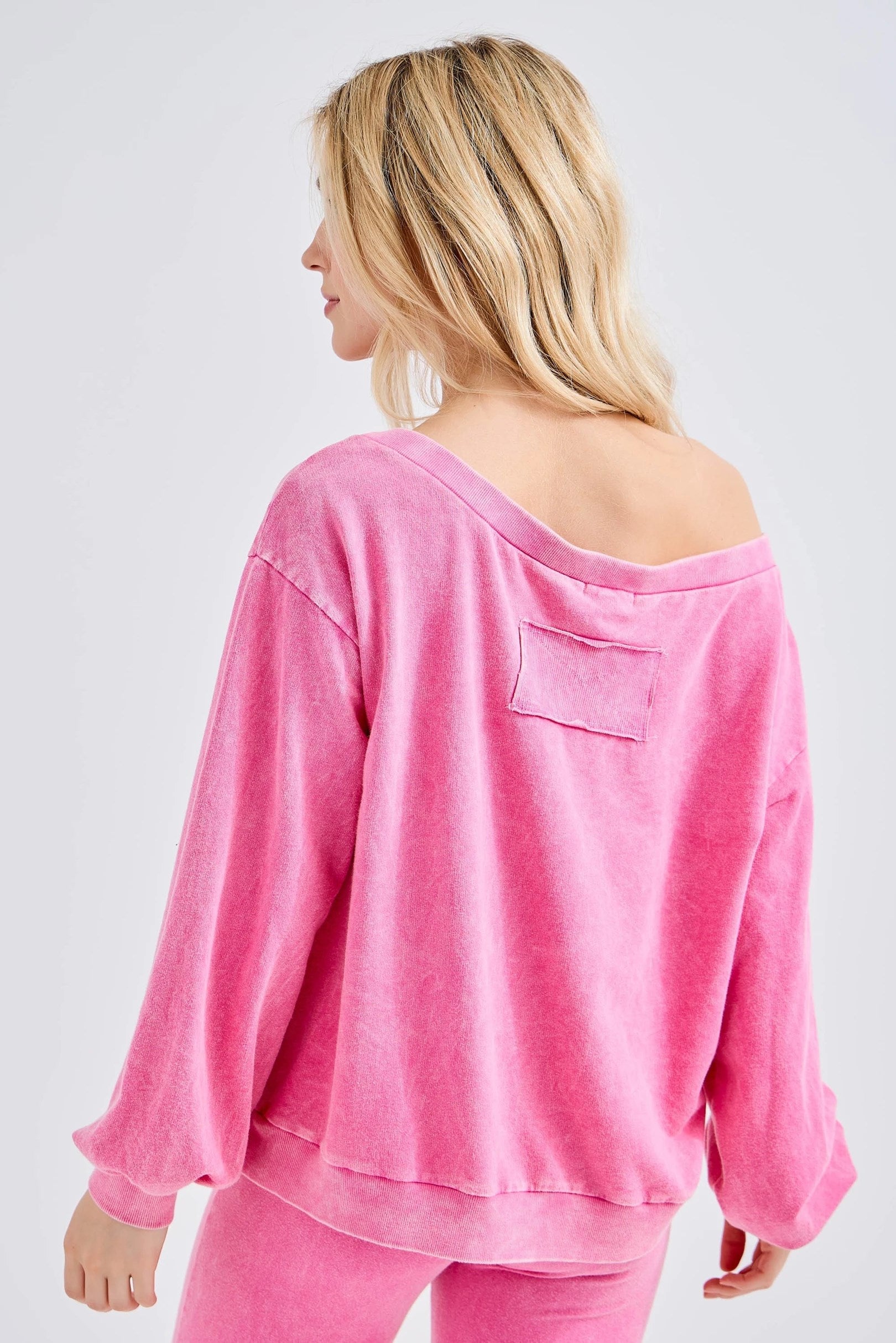 JHer Mineral Washed Off-the-Shoulder Ribbon Bow Cutie top