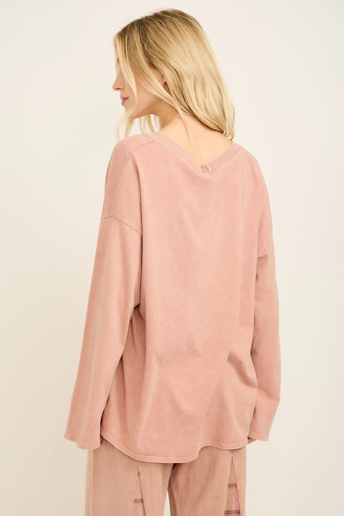 J.Her Surgar Rose Vneck Long Sleeve