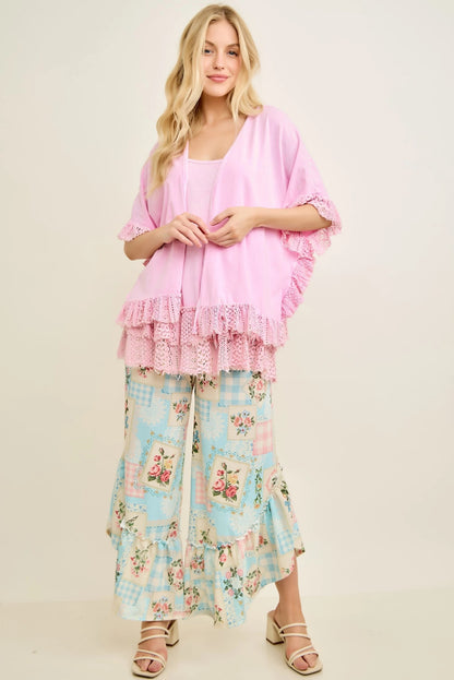 JHer MIneral washed lace Kimono