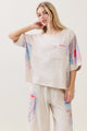 Jher Mineral Washed Patchwork Pocket Top