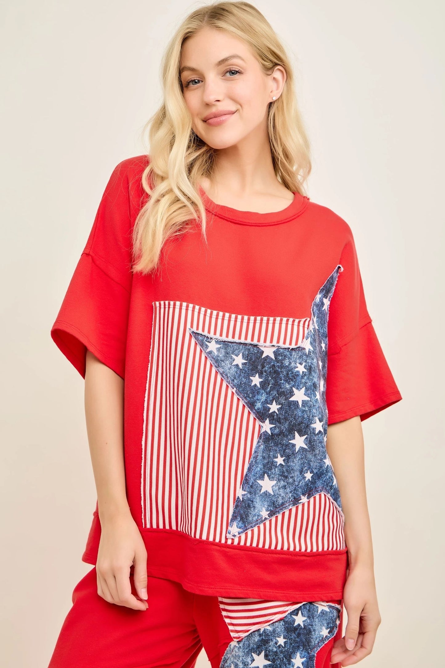 Jher Americana Patched Tshirt top