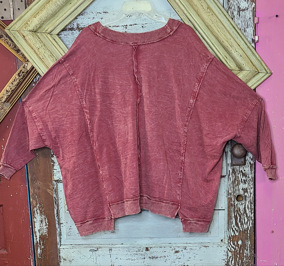 J.Her Mineral wash effortless pullover sweatshirt