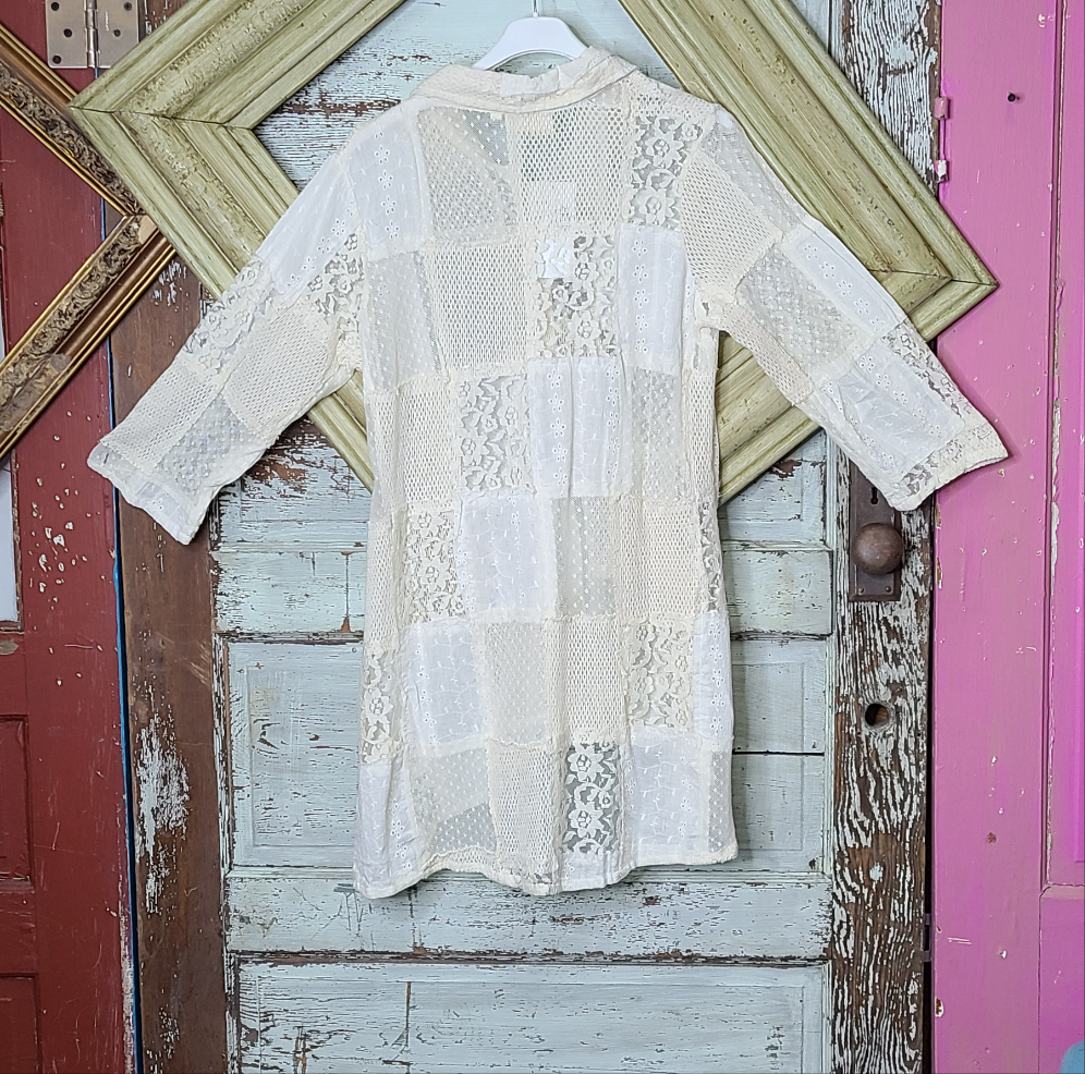 Paper Lace Patchwork Cream Tunic