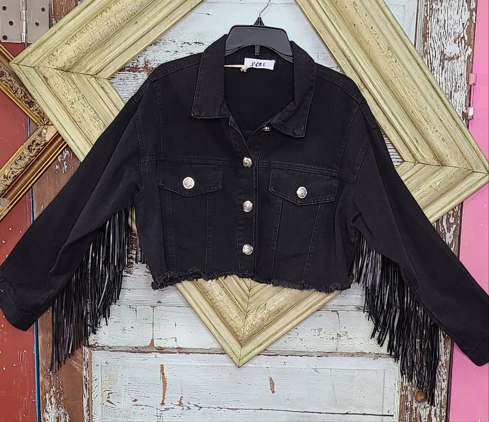 Fringe denim jacket