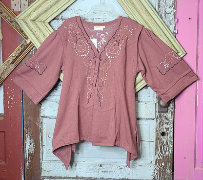 Paper Lace Artsy Embrodered Top