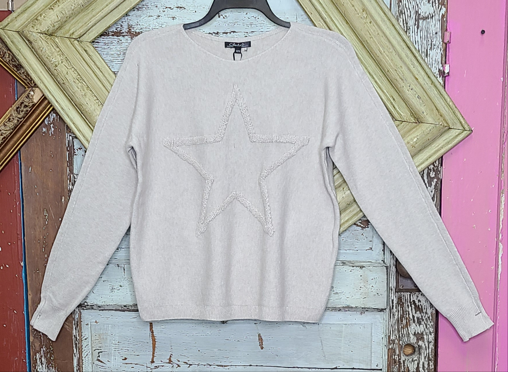 Long Sleeve Plush Sweater with Fringe Embrodery