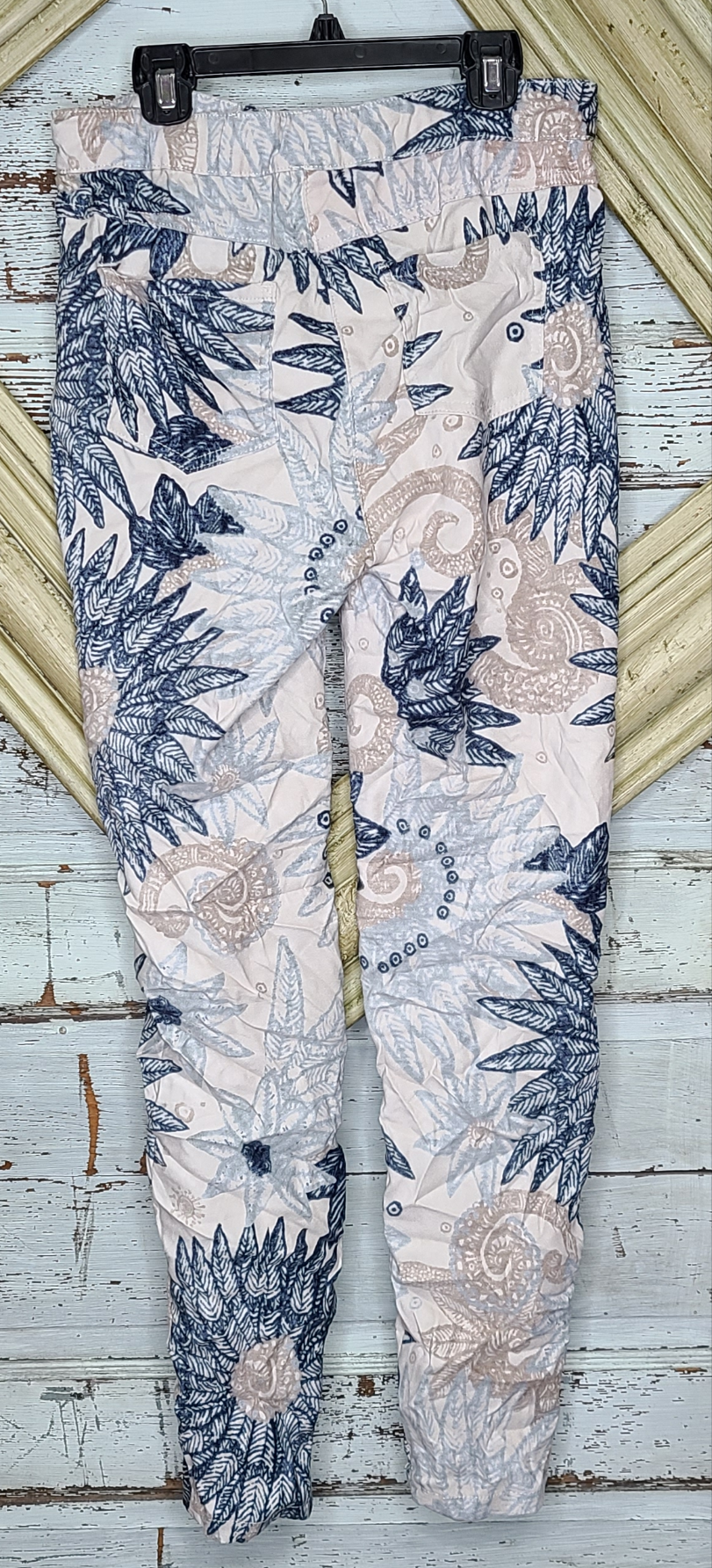 Feather Printed Suede Crinkle Joggers