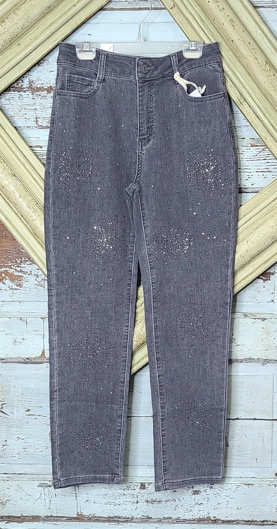 Knit Denim All over studed Pant