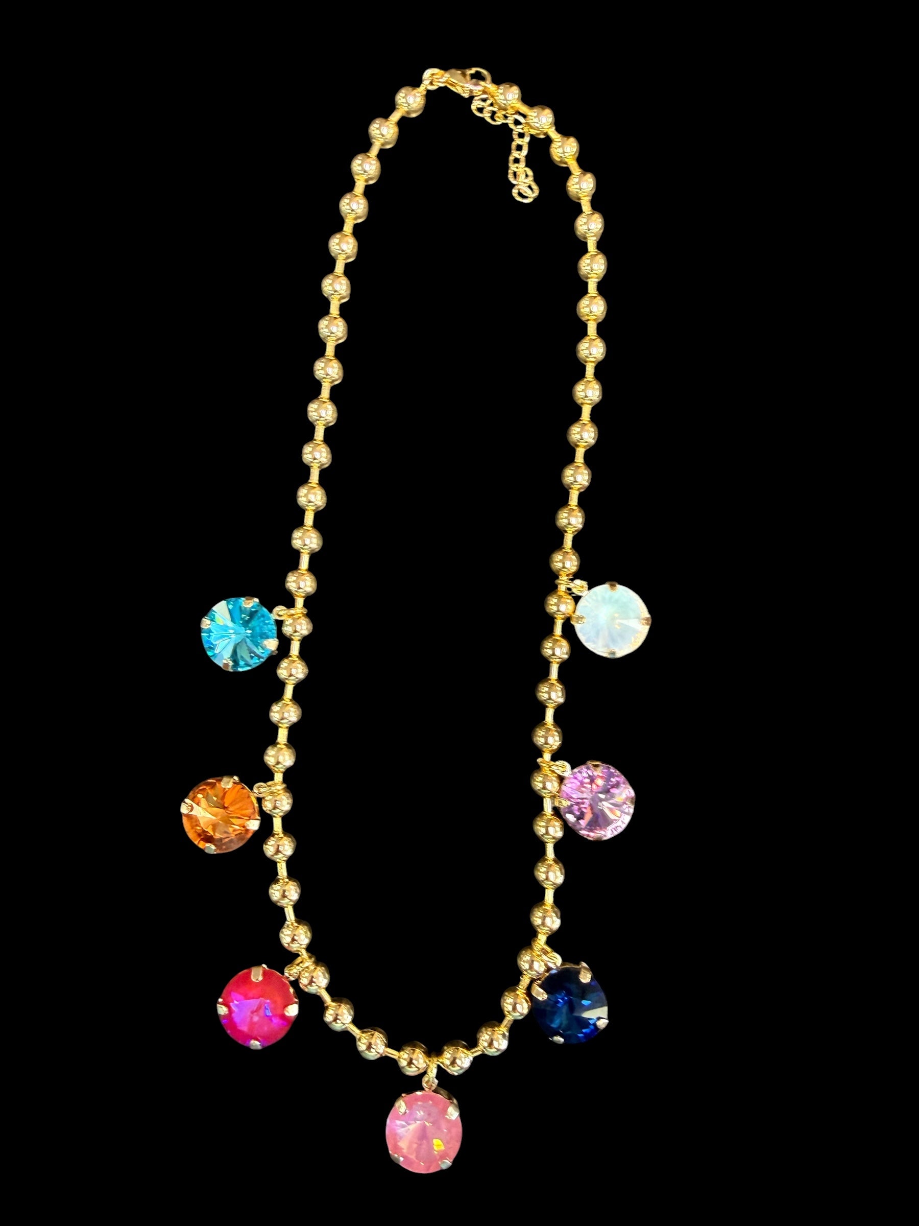 Wafa Austrian Crystal Charm Necklace