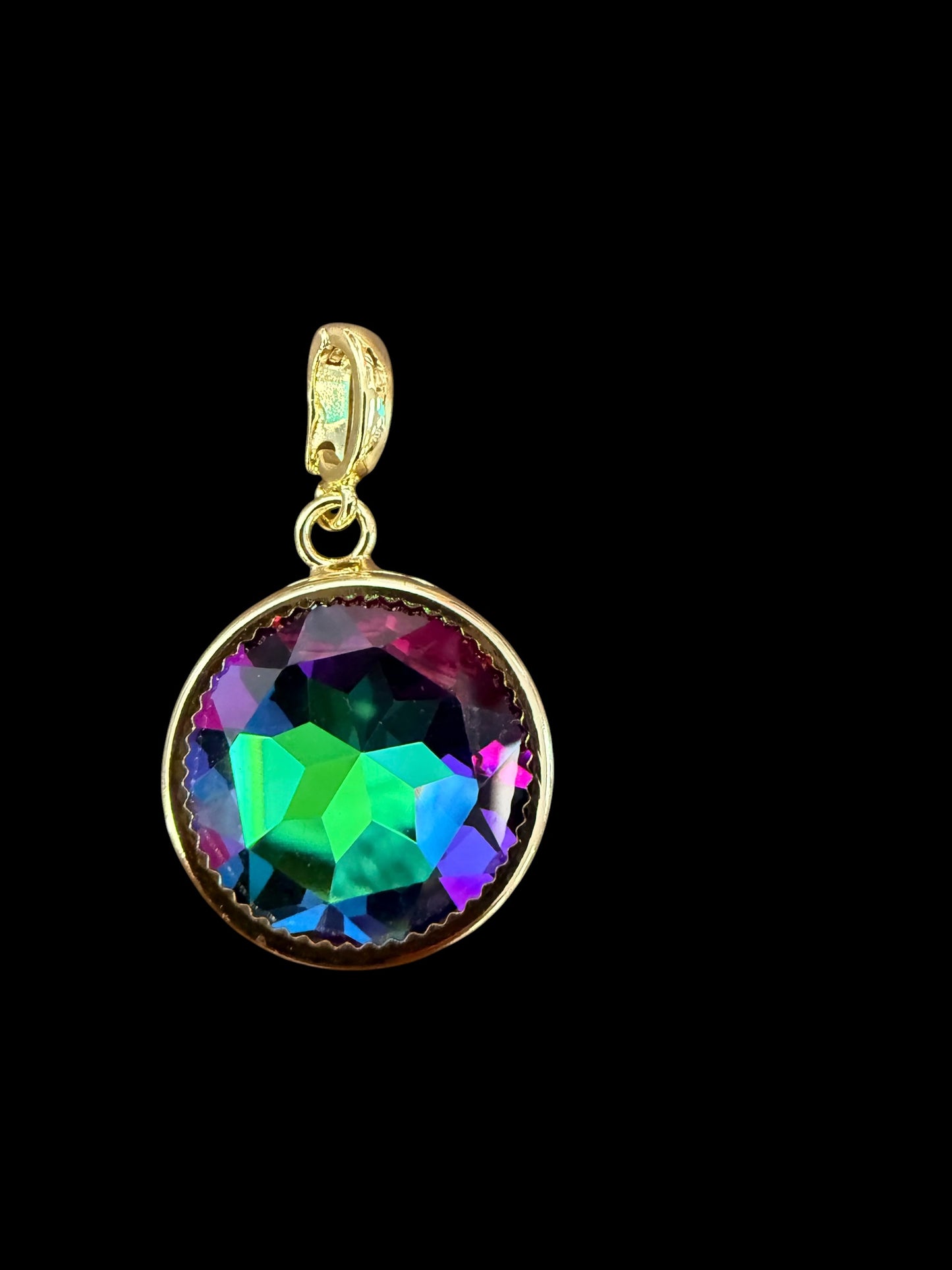 Australian Gold Crystal Circle Charm