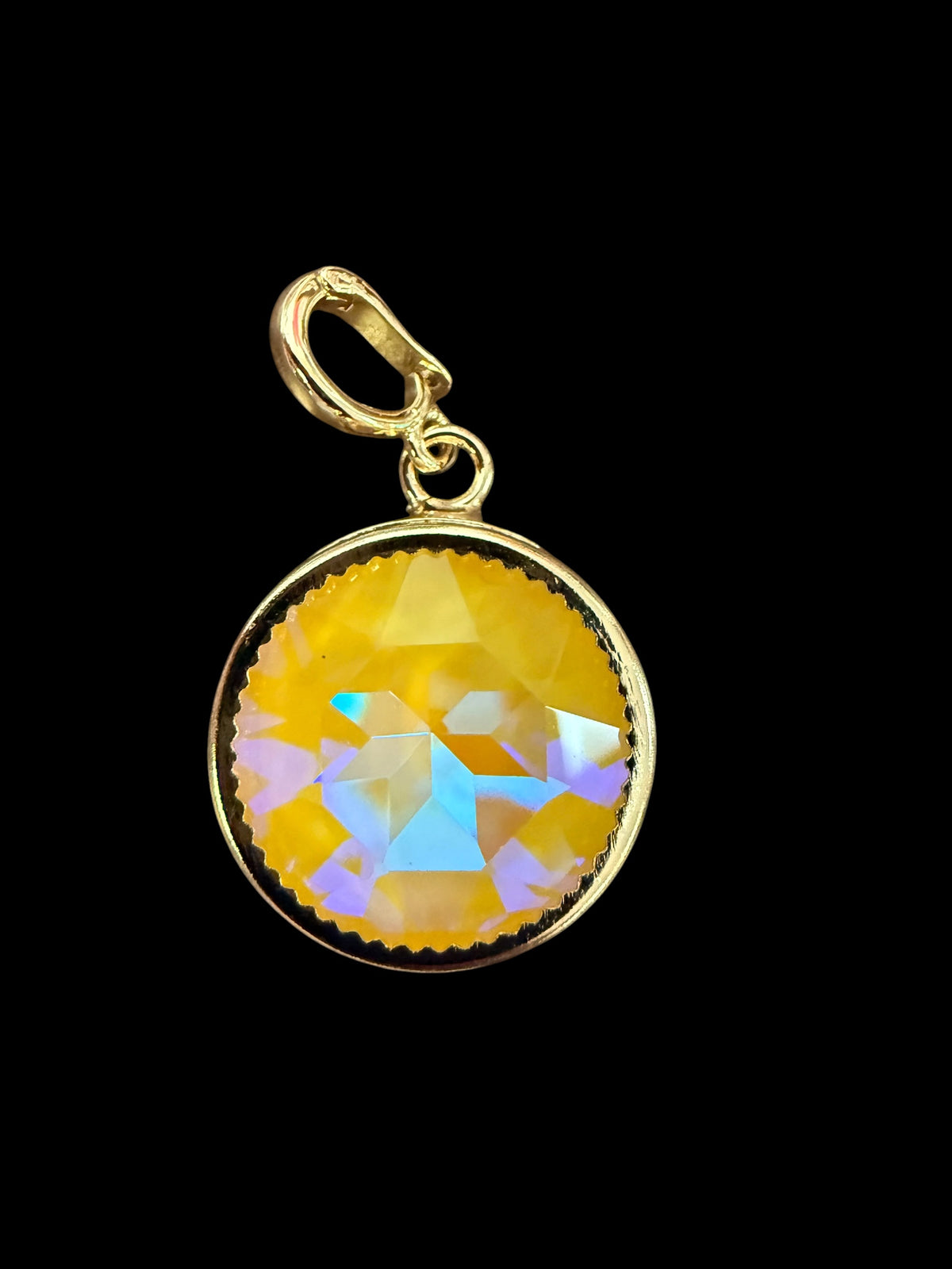 Australian Gold Crystal Circle Charm