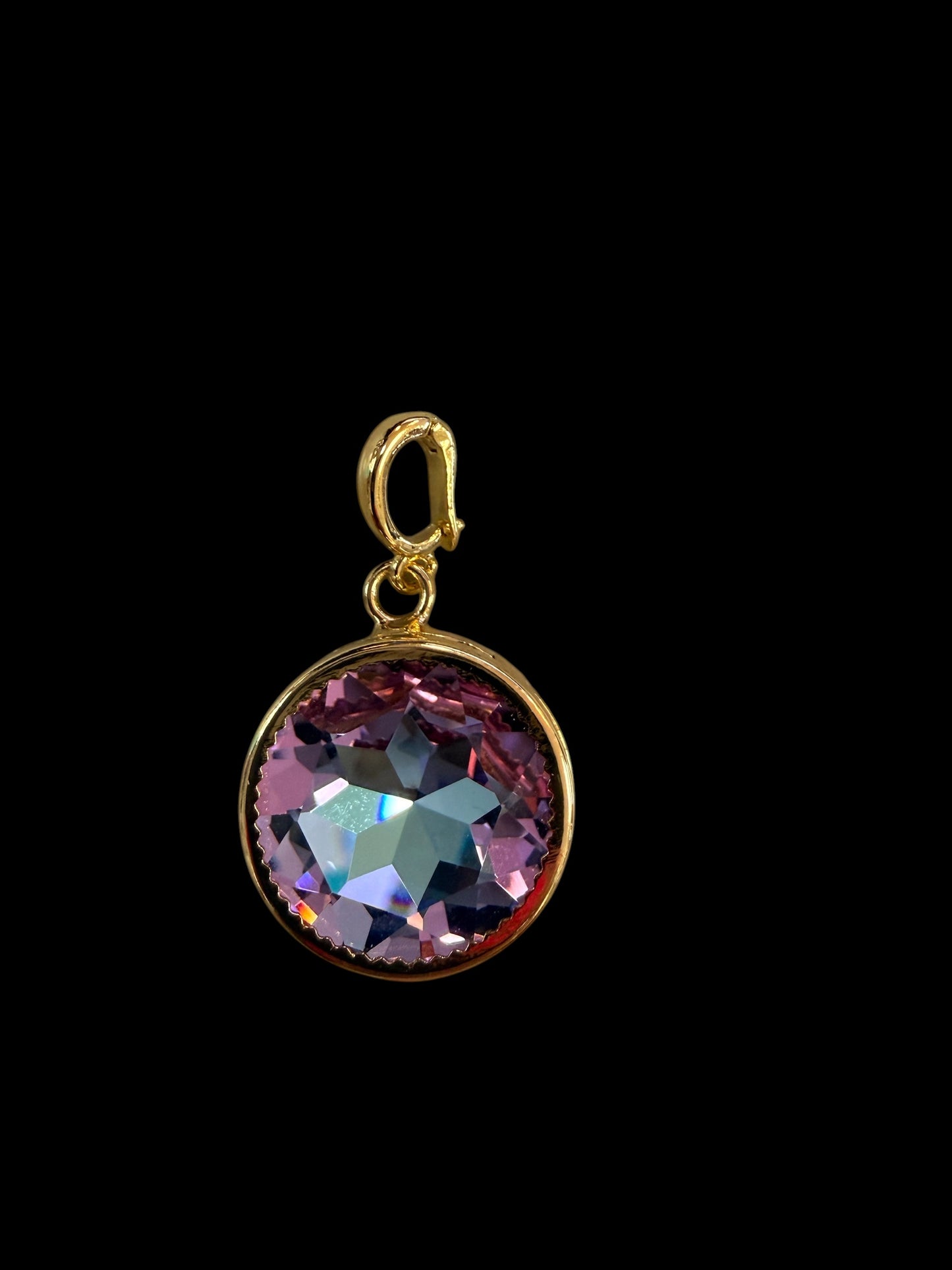 Australian Gold Crystal Circle Charm