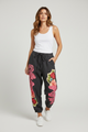 I love linen  Grey Pants With Applique