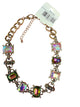 Alice Antique Gold Chunky Necklace with AB & Volcano Stones