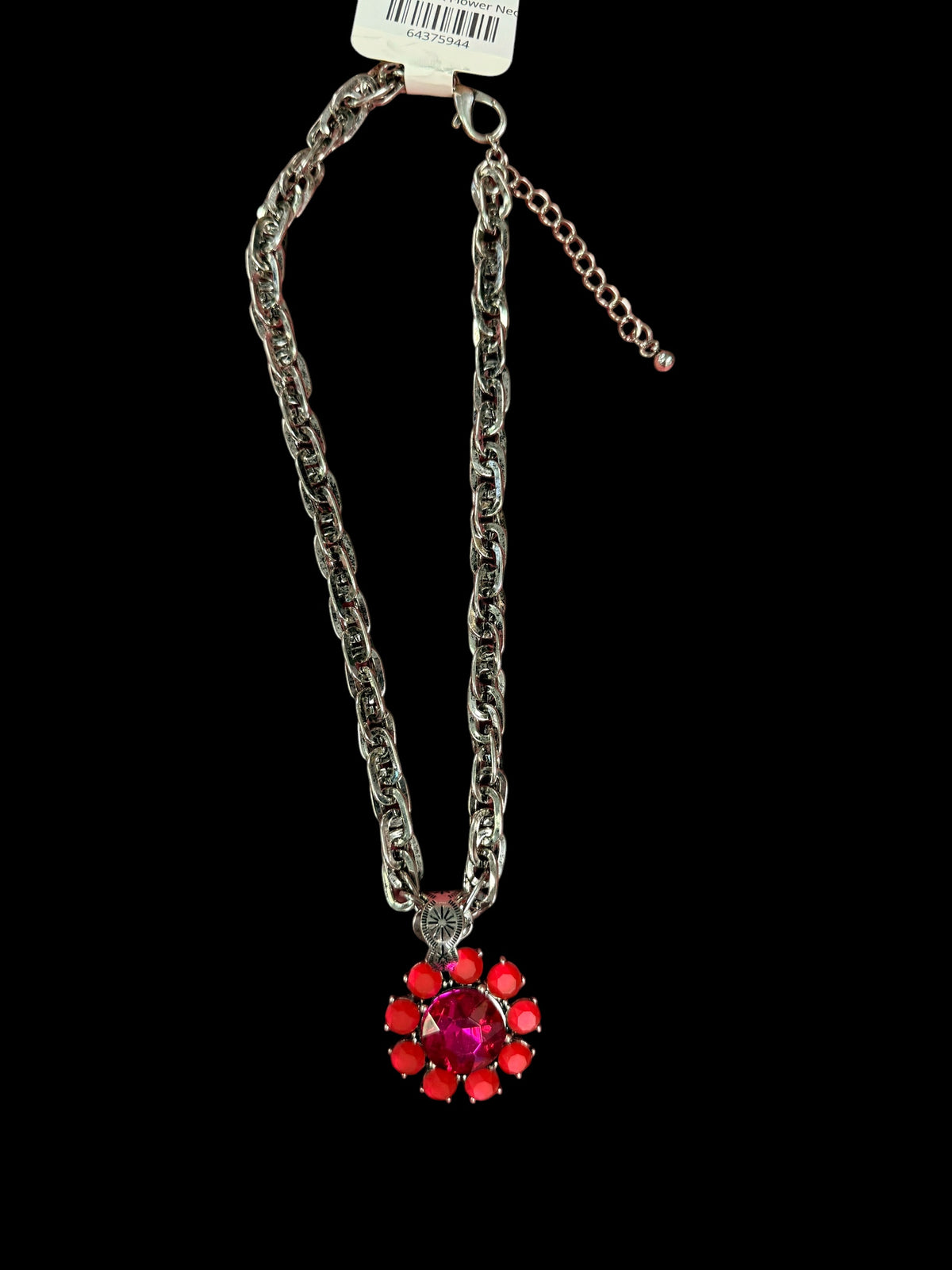 Alice Red & Pink Flower Necklace