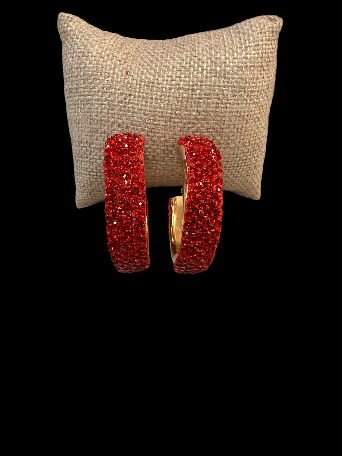 Alice Thick Crystal Half Hoop Earrings