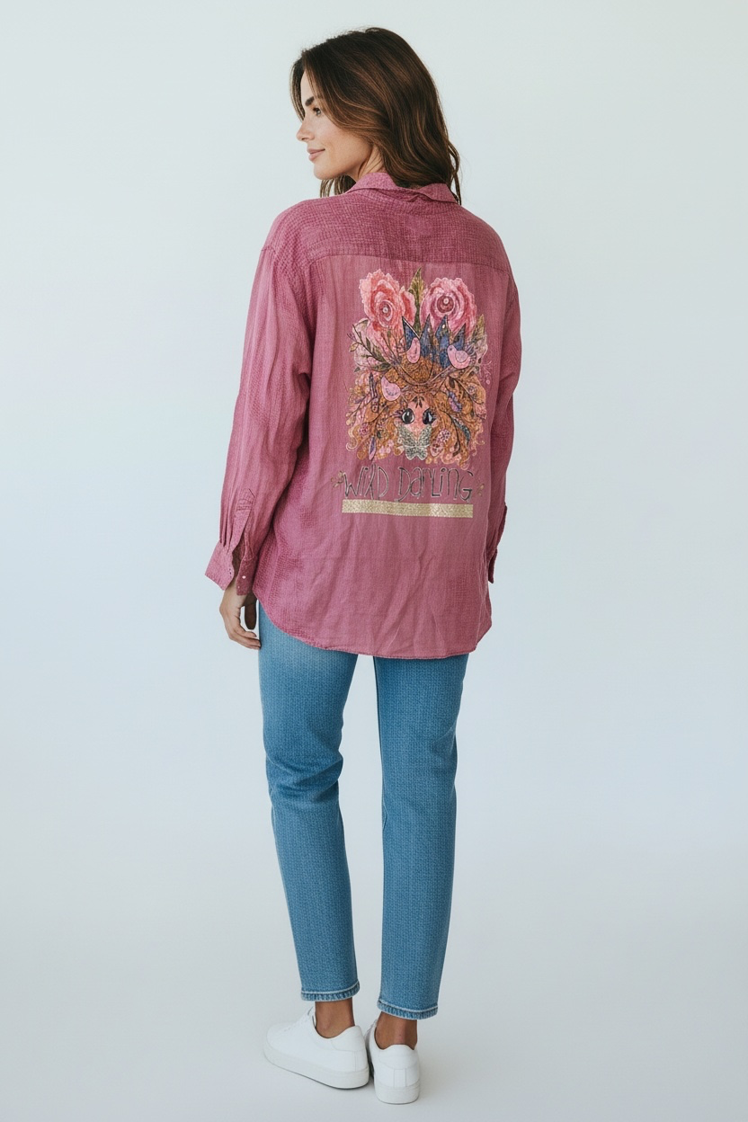 A Rare Bird Wild Darling button up Top