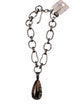 Alice Silver Big Link Necklace with Two-Tone Pendant