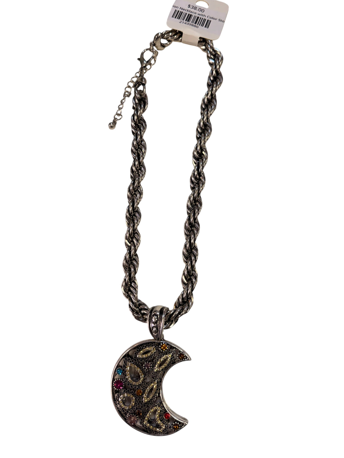 Alice Moon Necklace with Color Stones