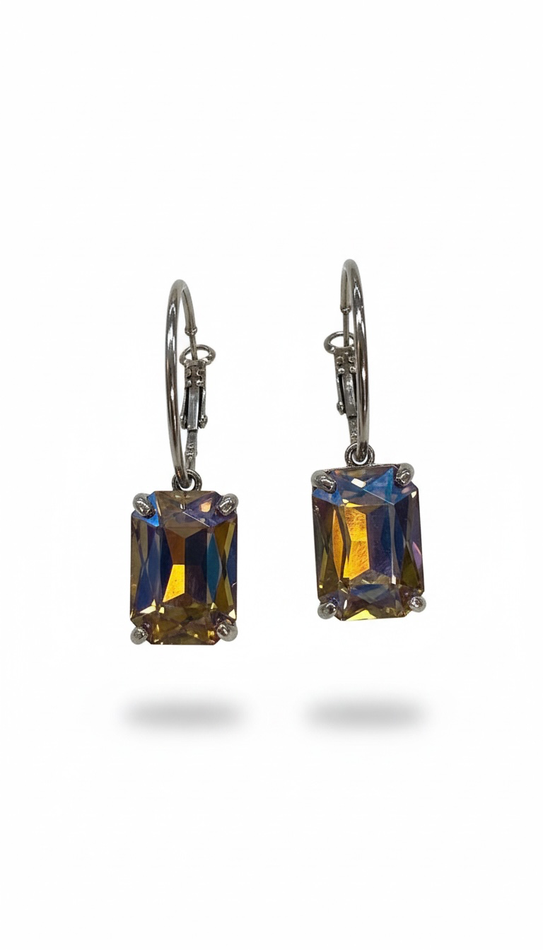 Alice Crystal Rectangle Earrings