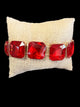 Alice Red Square Stone Bracelet