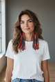 Alice Sari Silk Fringe Hoop Earrings