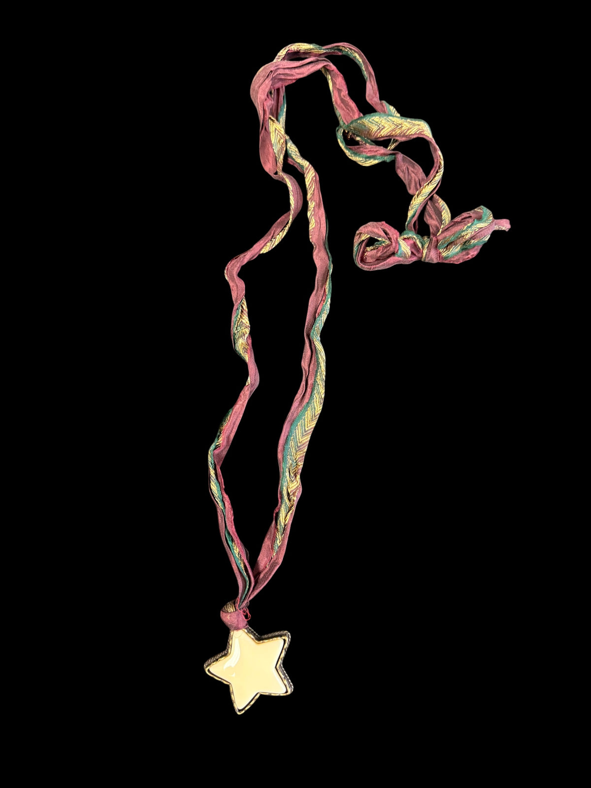 Alice Sari Silk Necklace with Star Pendant