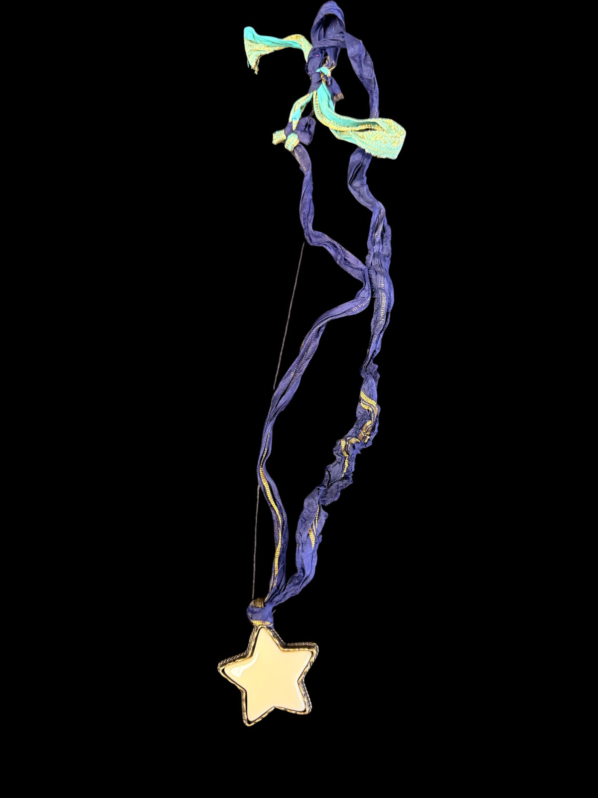 Alice Sari Silk Necklace with Star Pendant