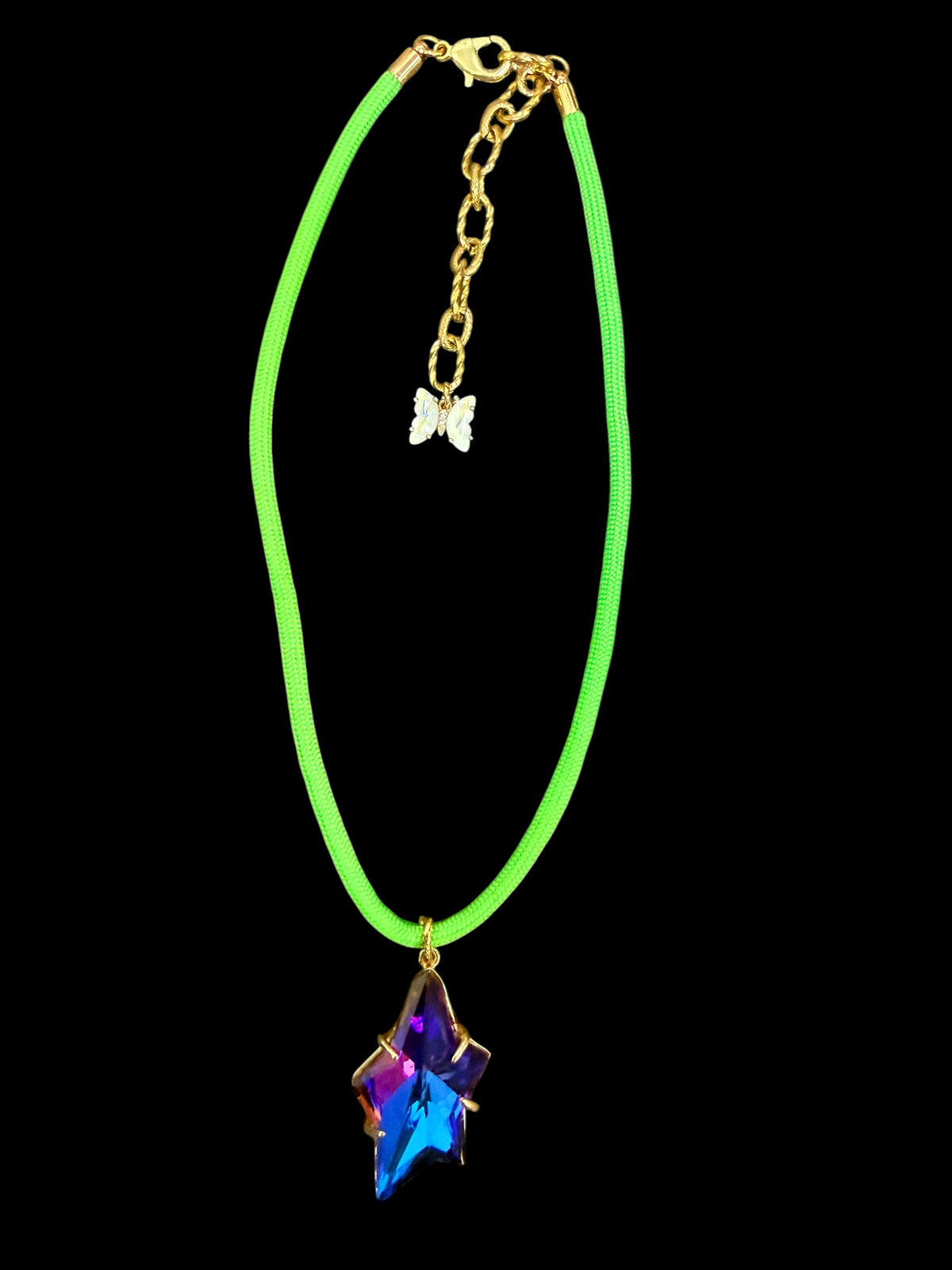 Jaded Gypsy Crystal Pendant Necklace on Nylon Cord