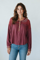 oli and hali Washed Embrodidered peter pan collar Top