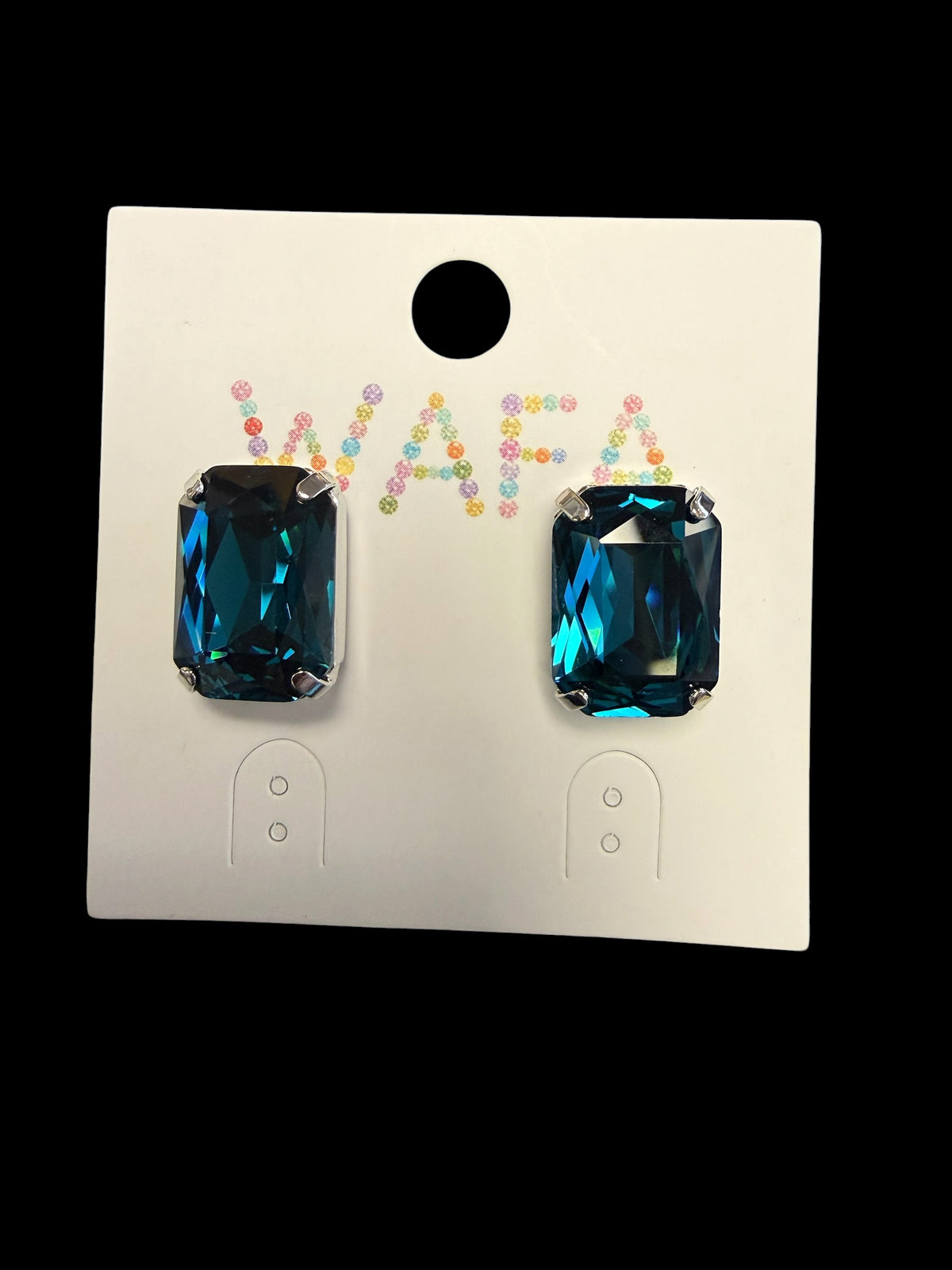 Wafa Rectangle Austrian Crystal Earrings
