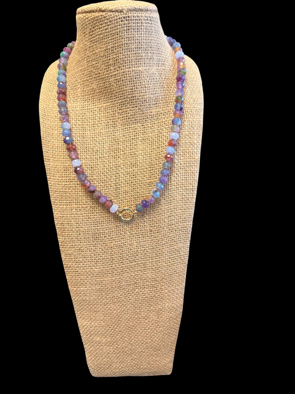 Wafa Beaded Necklace with Charm Circle