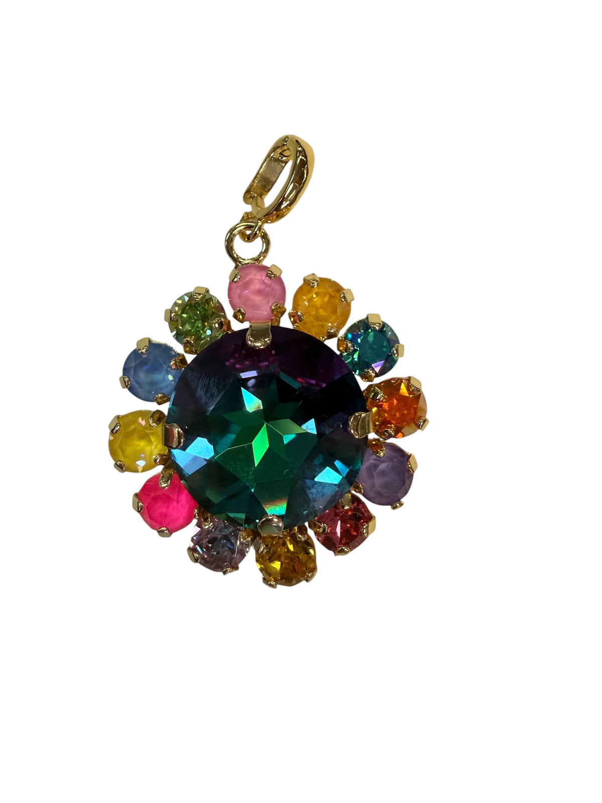 Gold Crystal Rounded Pendant