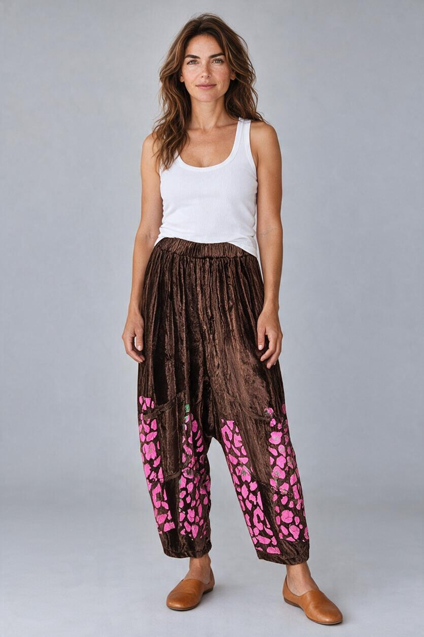 I love linen Velvet Chocolate  Pink Leopard