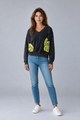 I Love Linen Neon Double Tiger Crop Sweatshirt