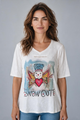 A Rare Bird Snow Cute Rhinestone Tee
