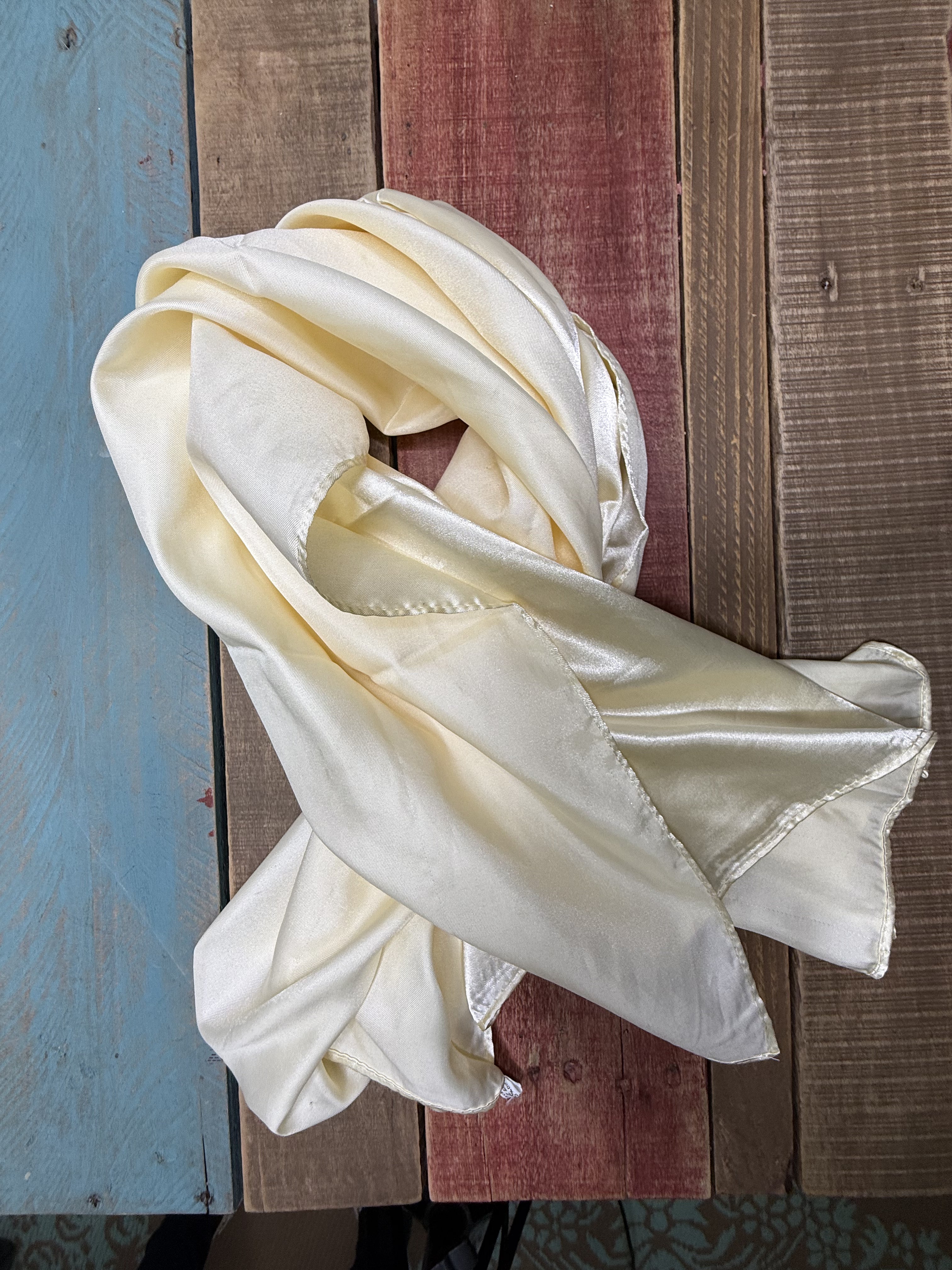 Cream rowdy rag scarf