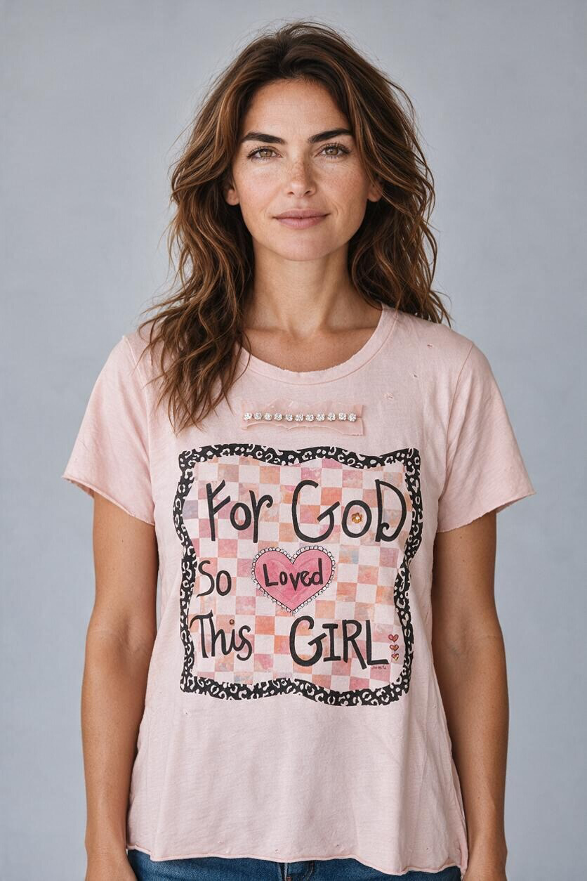 A Rare Bird Rhinestone For God So Loved Tee