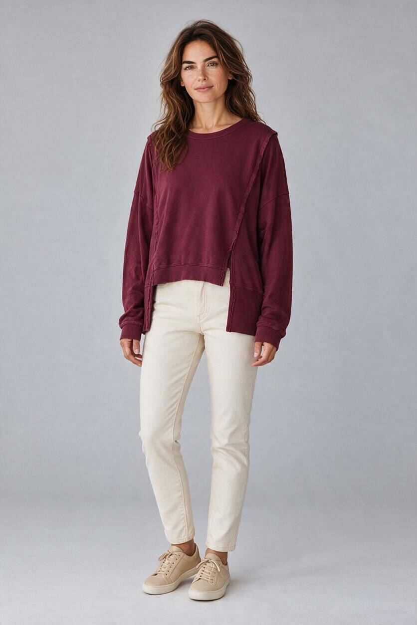 Paper Lace Exposed Seam Top