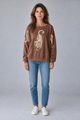 Triple Tiger Oversized Sweatshirt - Brown (OS)